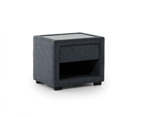 Bedroom set blue bed wood 2x nightstands elegant style modern new 3-piece set.