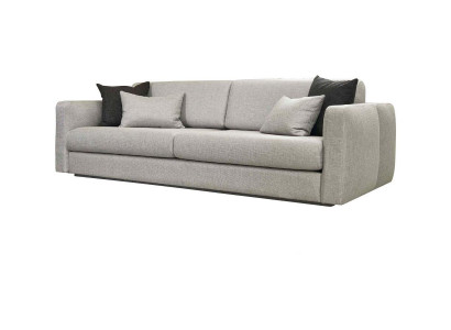 Couch Upholstered Sofa Three-Seater Sofa 3 Seater Gray Fabric Fabric Sofa Design