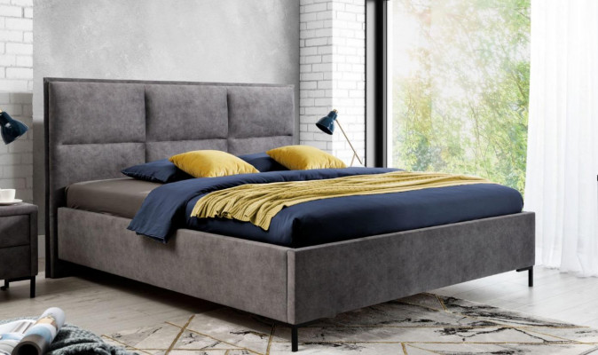 Bedroom set gray bed elegant 2x nightstands complete set beautiful 3-piece.