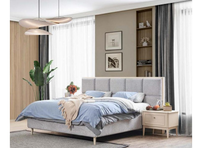 Design bedroom set bed + 2x nightstands luxury double marriage bed