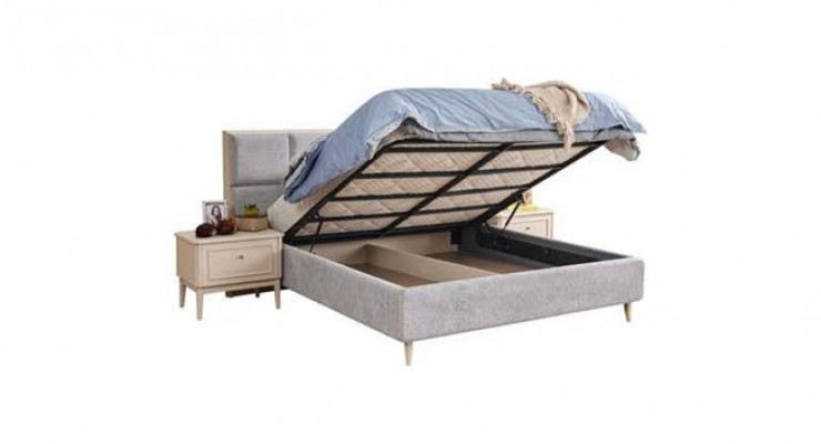 Design bedroom set bed + 2x nightstands luxury double marriage bed