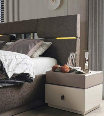 Bedroom set luxury bed brown color and 2x nightstands 3 pieces new