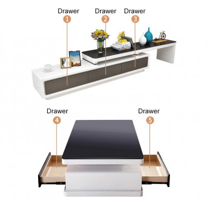Designer Modern Sideboard Black and White Dresser TV Stands Luxury