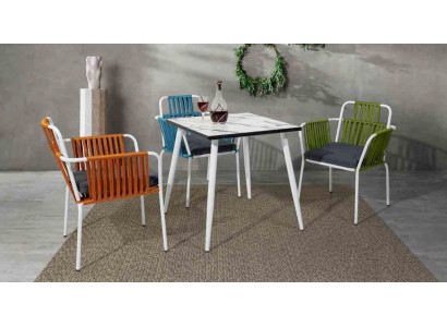 Modern dining room furniture terrace 4x chairs stainless steel furniture