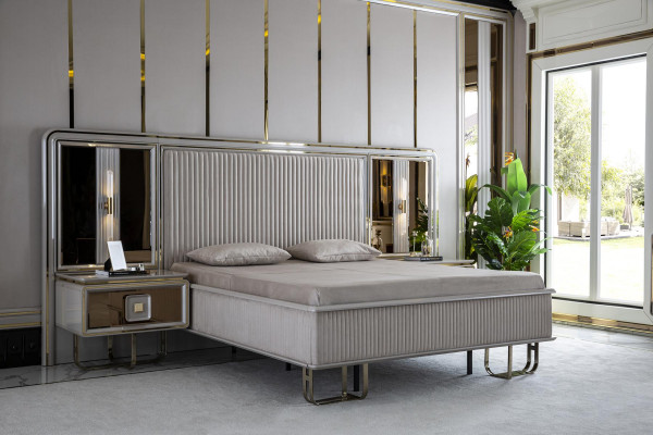 Bed White Beautiful Design Modern Double Beds Bedroom Elegant Furniture New