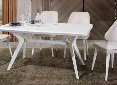 Esgruppen Set Luxury White 4x Chairs Stainless Steel Furniture Wooden Furniture