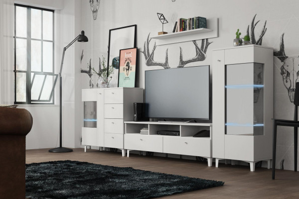 Living room set display cabinet sideboard wall shelf living walls sideboards design cabinet 4-piece set.