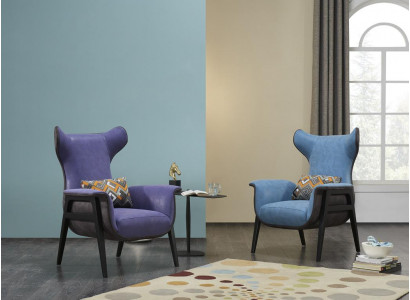 Luxury Single-Seater Armchair Blue Living Room Upholstered Chair Furniture Modern Design