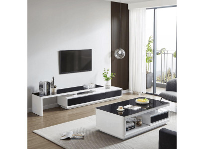 Black White TV Stand Luxury Sideboard Glass Sideboard Living Room Furniture