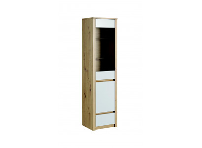 Handcrafted wardrobe made of solid wood, glass display cabinet, wooden cabinet, living room