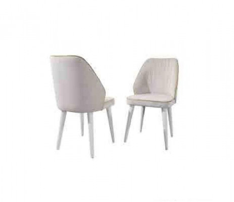 White upholstered chair luxury dining room furnishing single-seat chair stylish