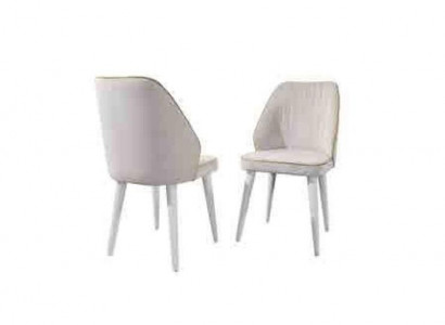 White upholstered chair luxury dining room furnishing single-seat chair stylish