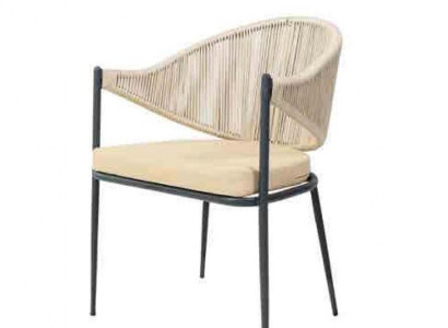 Beige Chair Single-Seater Upholstered Furniture Dining Room Chairs Stainless Steel Elements