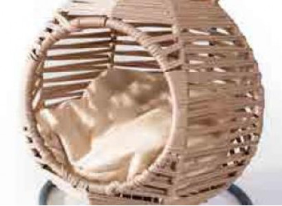 Modern round swing cat bed beige luxury modern piece of furniture wood