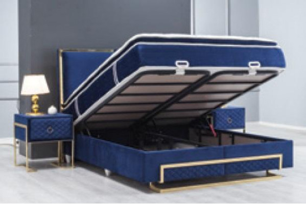 Bed Blue Metal Furniture Design Elegant Bedroom Furniture Luxury Modern New