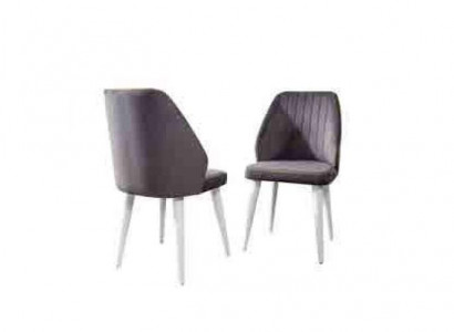 Gray Modern Dining Chair Single-Seater Wooden Legs Luxury Furniture Chairs