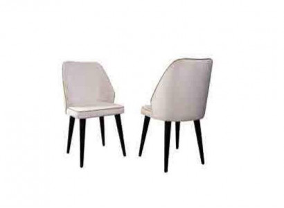 White upholstered chair luxury dining room single seater wooden legs designer furniture