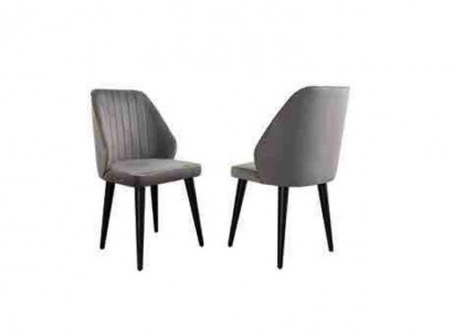 Gray dining chair luxury single-seater textile furniture designer model new
