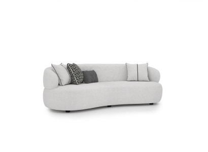 Living room white sofa three-seater textile upholstered furniture modern designer furniture