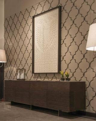 Wall cladding design textile brass living room fittings new color beige-