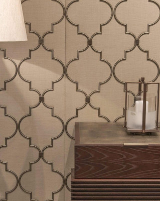 Wall cladding design textile brass living room fittings new color beige-