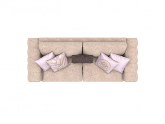 Beige three-seater sofa couch living room upholstered furniture furnishing new furniture