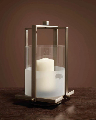 Lantern candle holder, lantern glass, brass new color brown