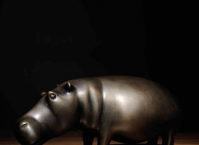 Messing Hippo Hippopotamus Statue Home Decor Color Gold Figure New Living Room