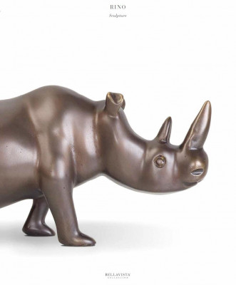 Brass Rhino Decoration Figure Sculpture Gold Africa New Color Gold