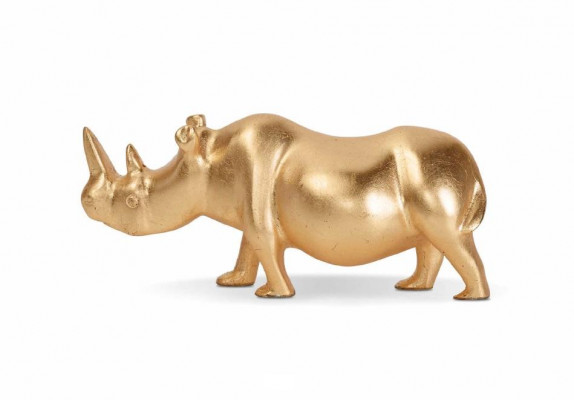 Brass Rhino Decoration Figure Sculpture Gold Africa New Color Gold