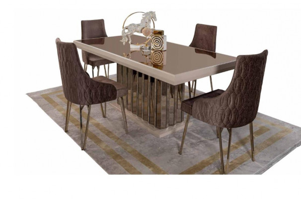 Designer Braun Dining Room Set Dining Group Dining Table 4x Chairs 7-piece new