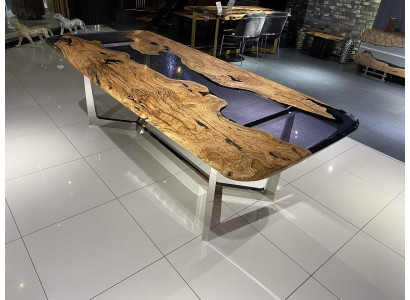 Dining table epoxy resin kitchen table dining room table table 240 cm wood brown