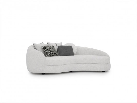 Luxury White Three-Seater Sofa Modern Upholstered Furniture Couch Textile Designer Interior