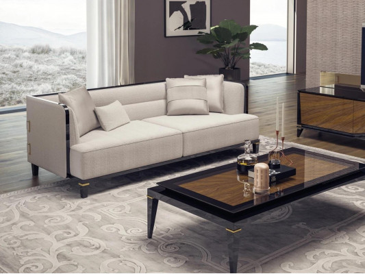 Living room modern white sofa three-seater couch designer upholstered furniture