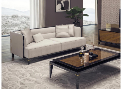 Living room modern white sofa three-seater couch designer upholstered furniture