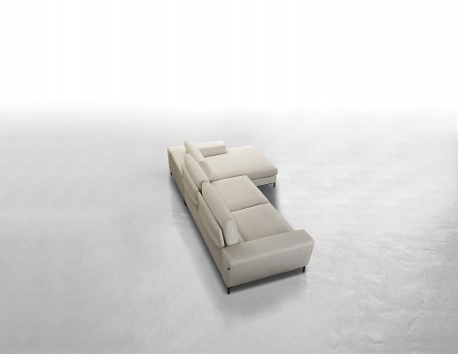 Textile luxury corner sofa L-shape upholstery modern white seating furniture living room corner new