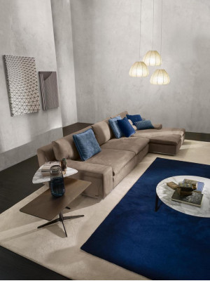 Sectional L-shaped sofa luxury Italian furniture sofa gray PRIANERA living room.