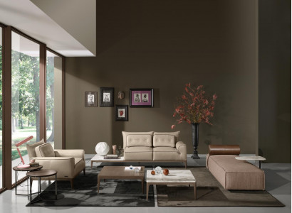 Luxury Suite Sofa Set 2+1 Seat Sofa Sofas Armchair Leather 2pcs. PRIANERA