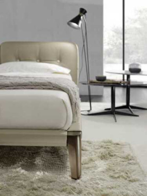 Modern double bed bedroom beige bed furniture wood design beds Prianera