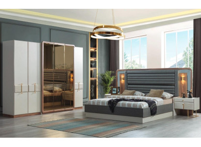 Complete Bedroom Luxury Set Bed 2x Nightstands Modern Furniture 4-piece