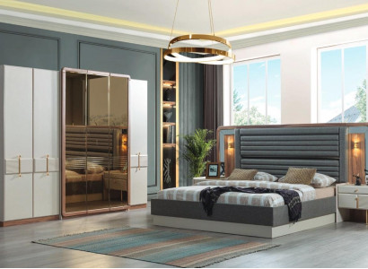 Complete Bedroom Luxury Set Bed 2x Nightstands Modern Furniture 4-piece
