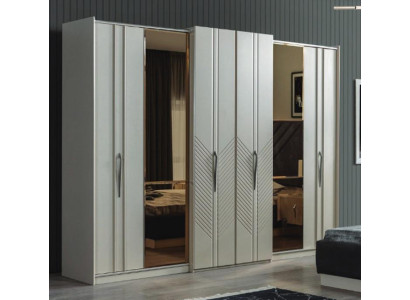 White Modern Wardrobe Bedroom 4-door Wooden Closet New