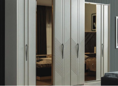 White Modern Wardrobe Bedroom 4-door Wooden Closet New
