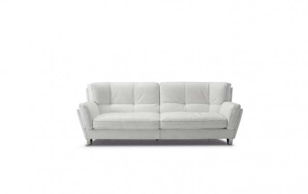 Luxury Sofa 3-Seat Couch Wood Furniture Three-Seater Prianera Sofas White Leather Couches