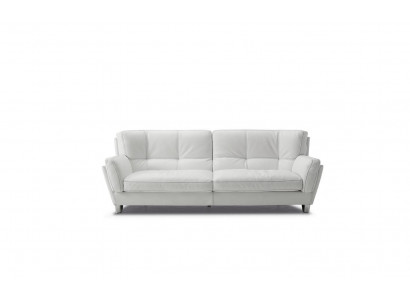 Luxury Sofa 3-Seat Couch Wood Furniture Three-Seater Prianera Sofas White Leather Couches