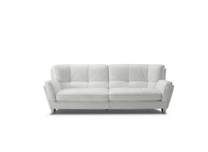 Luxury Sofa 3-Seat Couch Wood Furniture Three-Seater Prianera Sofas White Leather Couches