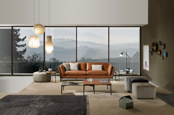 3-seater sofa brown luxury design furniture living room furniture leather Prianera style new