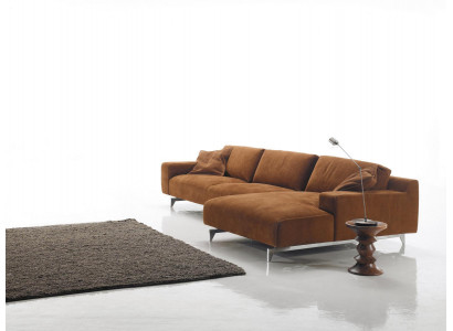 Brown sectional sofa design upholstery couch textile living room L shape sofas Prianera