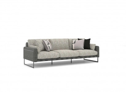New Sofa Three-Seater Modern Fabric Gray Couch Upholstery Furniture Living Room Sofas