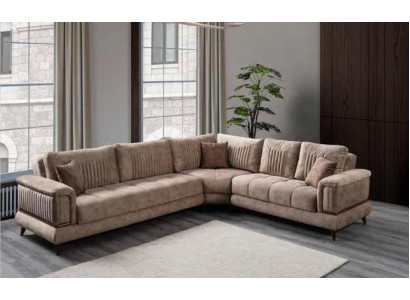 Modern sofa corner sofa textile furniture comfortable sofa L-shape beige color new